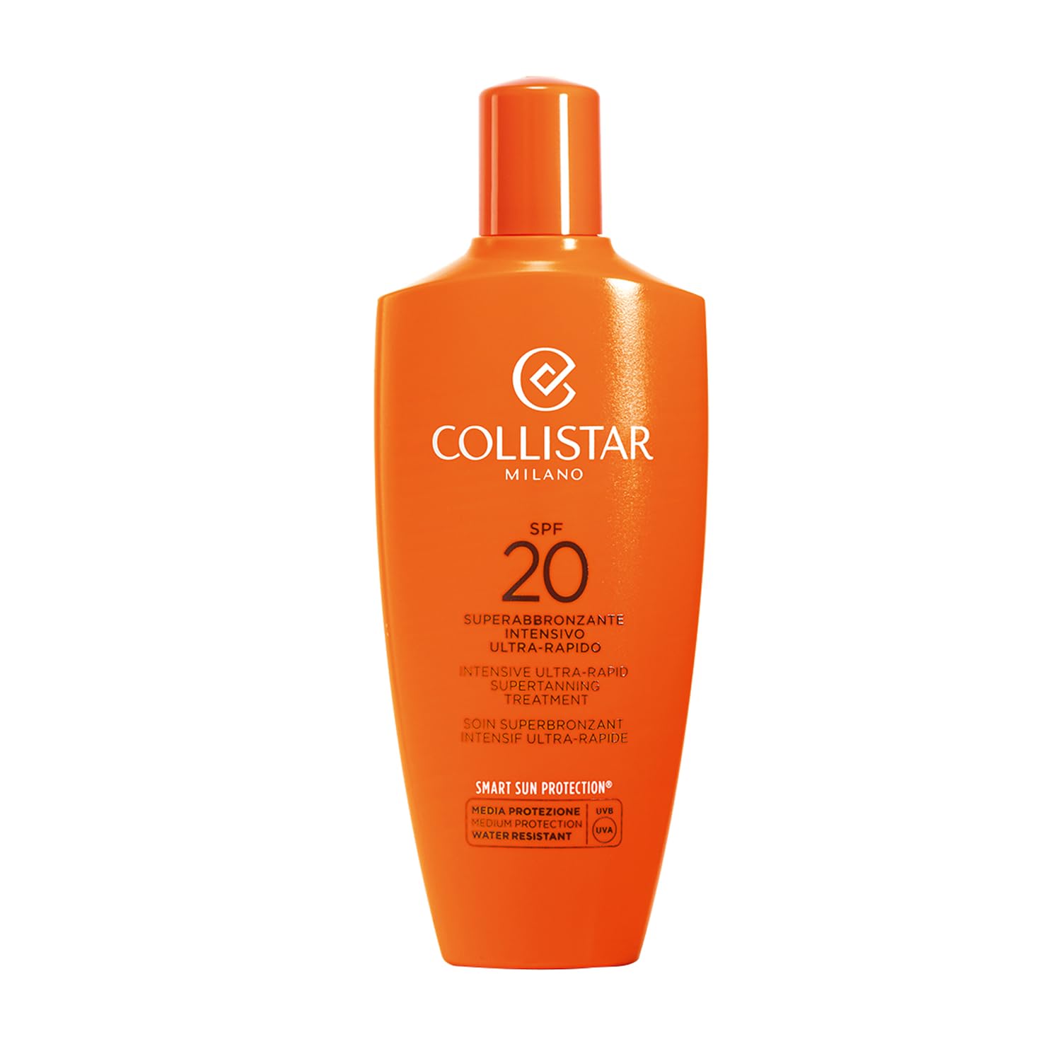 Collistar Sonnenpflege LSF 20, Ultra-Rasch Intensiv Bräunungsbeschleuniger für Gesicht & Körper, Ideal für wenig Sonne & Wochenende, Schützt & Fördert Schnelle, Intensive Bräune, 200 ml