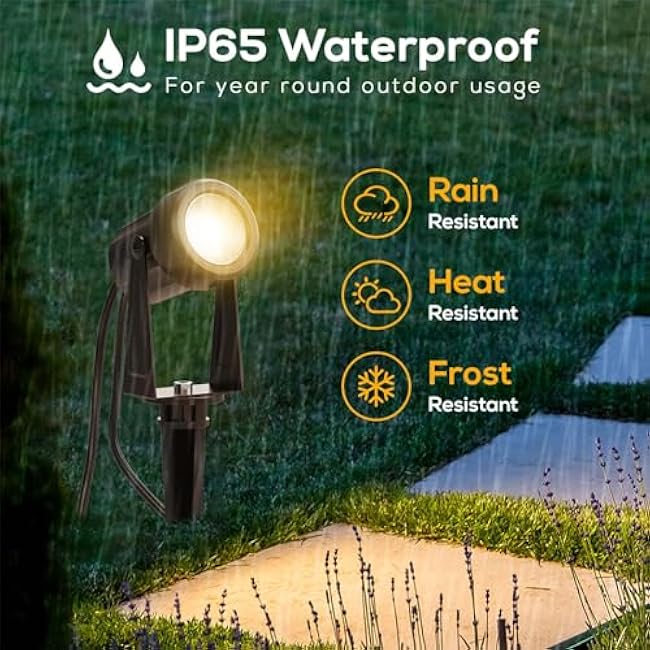 Banord Outdoor Landscape Lighting Outdoor Spot Lights LED Landscape Lighting 2700K Warm White