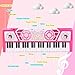 M SANMERSEN Kids Piano Keyboard 49 Keys, Electronic Toy Keyboard Piano with Microphone & Headphone for Beginners Multifunctional Musical Instruments Learning Pianos Keyboards Kid Gifts for Girls, Pink