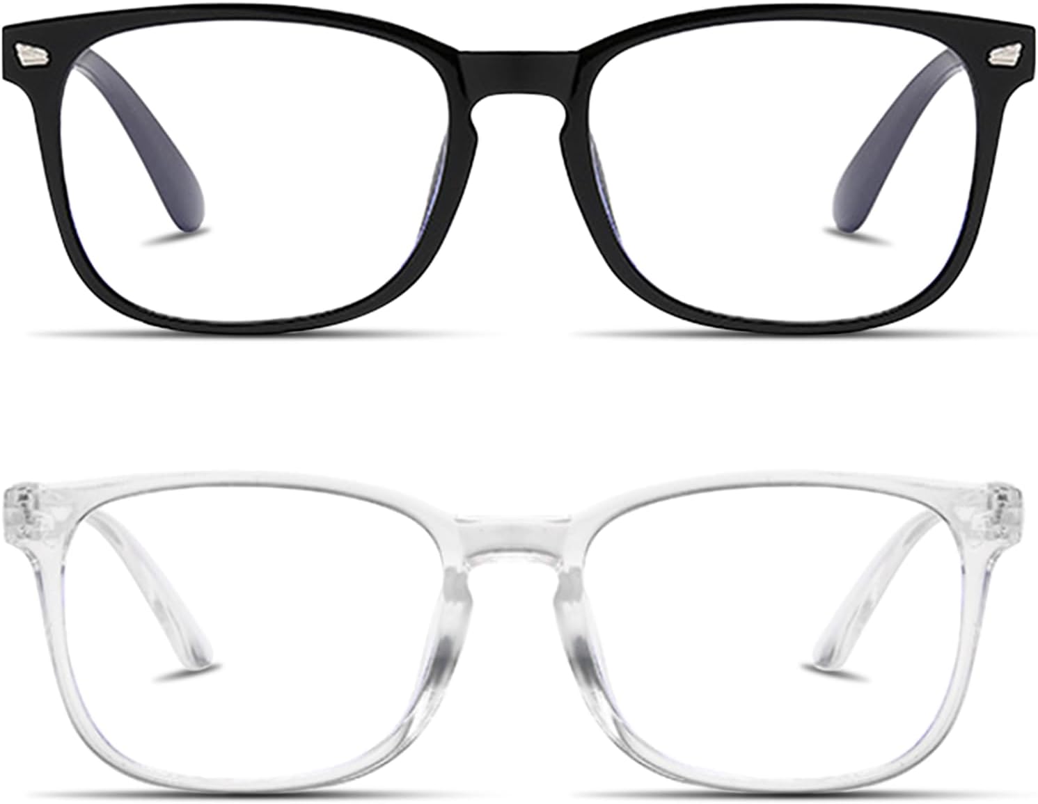 Generic2-Pack Blue Light Blocking Glasses for Women Men, Reading glasses, Anti Glare Clear Computer Glasses to Prevent Eye Strain, Black frame
