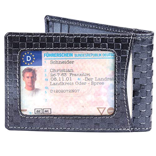 Image of Brooklyn Bridge Genuine Leather Money Clip Wallet for Men Chess VT Grey - Premium Slim RFID Protected Wallet with Cash Clip & Multiple Card Slots, Stylish Front Pocket Design, Gift for Men