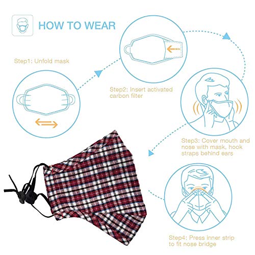 Image of VRITRAZ Print Reusable Washable PM 2.5 Anti Pollution Activated Carbon Dust Face Mask with Breathing Valve