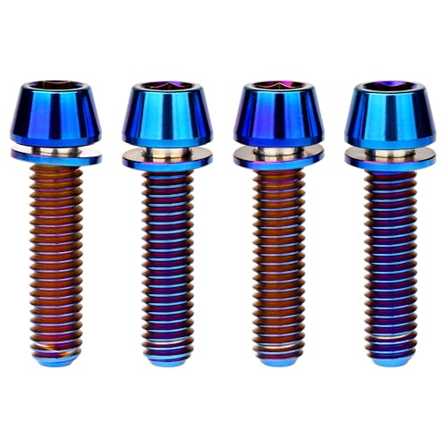 Tornillos de titanio M6x25 mm de alta gama para frenos de bicicleta, máxima rigidez hexagonal