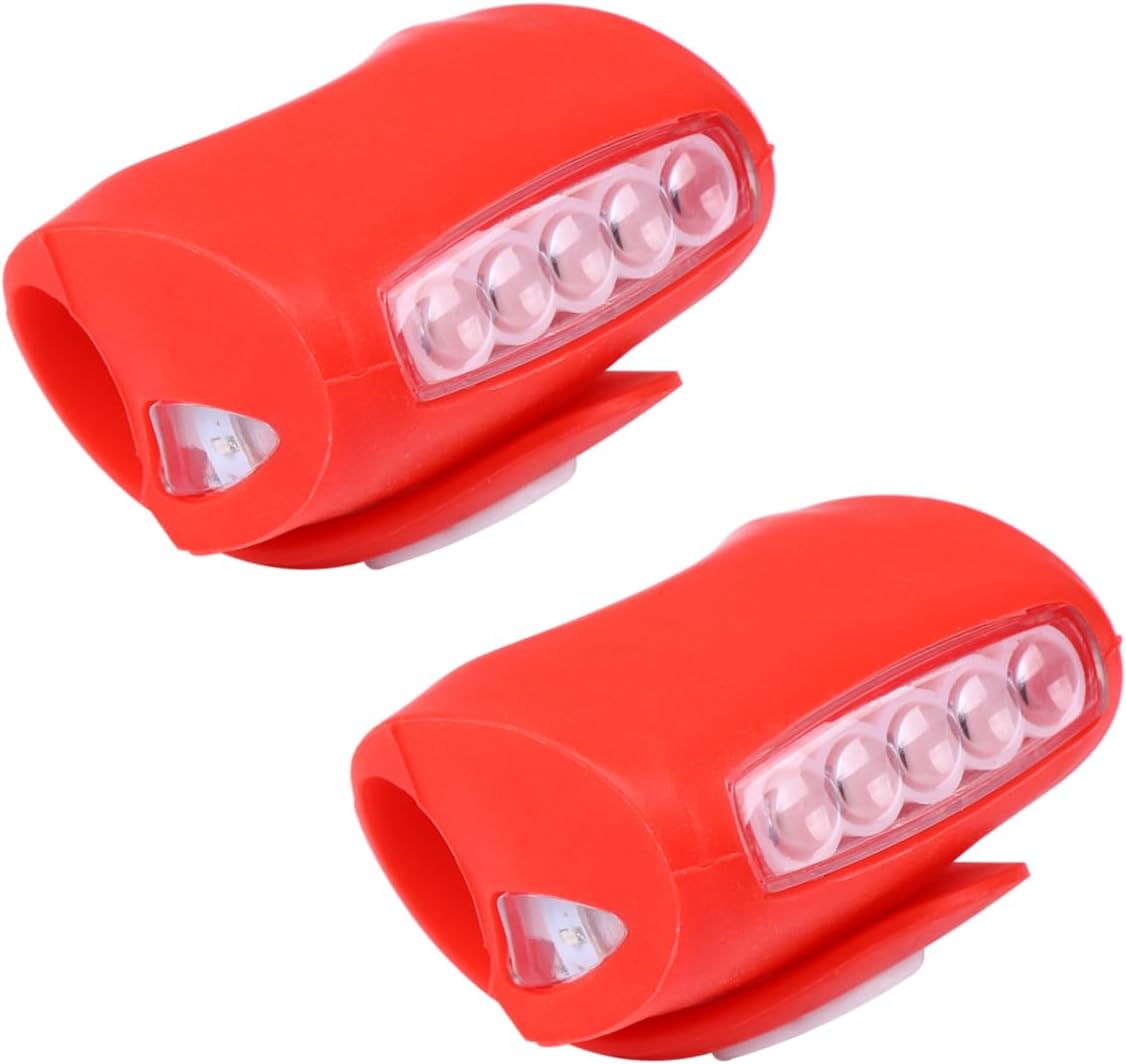 BESPORTBLE 2pcs Bike Headlight Taillight Red Strobe Lights for Night Cycling Easy Attach Remove Design for Weekend Mountain