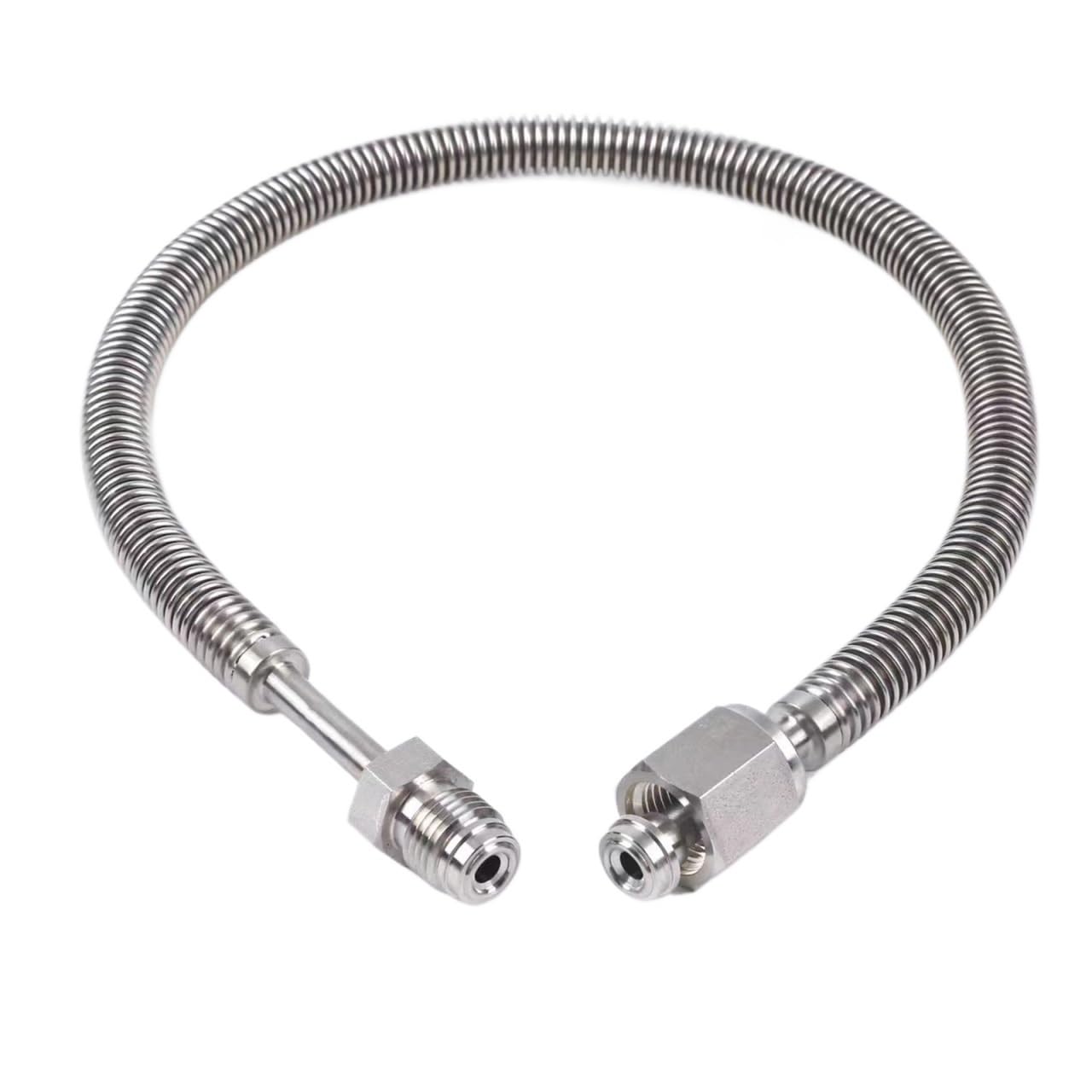 316L Stainless Steel Vacuum Bellows Flexible Hose Pipe Fitting for Pump - 1pc with Bracket and Ring(VCR M 500mm)
