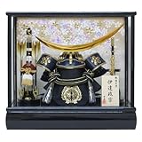 12号伊達兜ケース飾りYN30341GKC しだれ桜 五月人形ケース（木製弓太刀） 五月人形 兜飾り 鎧飾り ケース 伊達政宗 kabuto