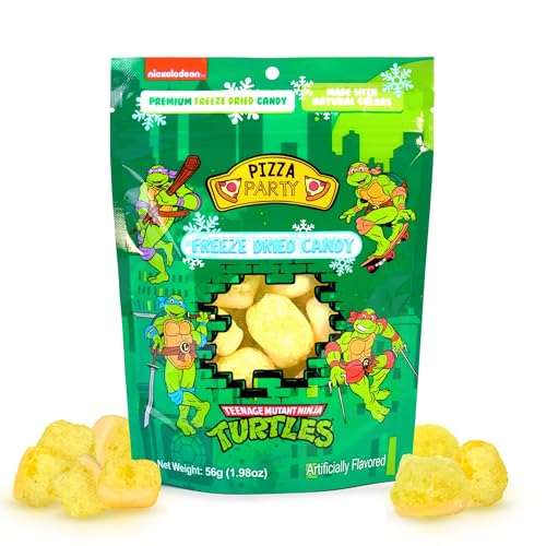 Bubblegum Kids Teenage Mutant Ninja Turtles Freeze Dried Candy | Halloween Candy | Sweet Gummy Pizza Flavor | Crunchy Fruity Snack with Natural Colors | Resealable Bag | Party Favor Treat | 1 Pack