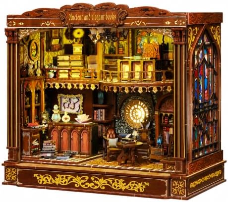 Spilay Miniatur Haus, 3D Holzpuzzle mit LED | DIY Miniature House Kit für Erwachsene, Puppenhaus aus Holz, Vintage Zimmer-Deko, kreatives Geschenk