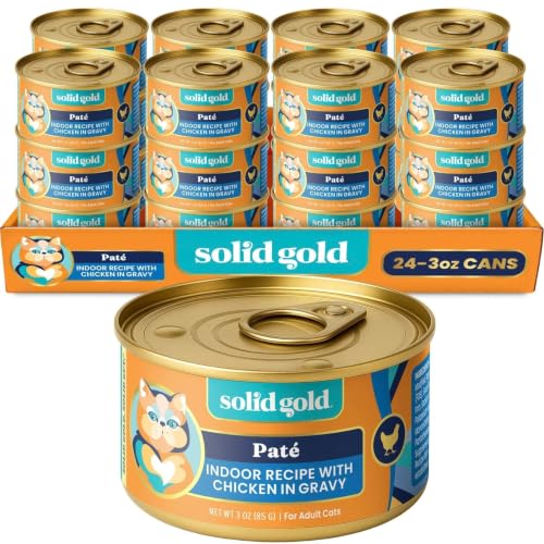 Solid Gold Indoor Wet Cat Food, Chicken Pate, Grain Free, Adult Cats, 24ct