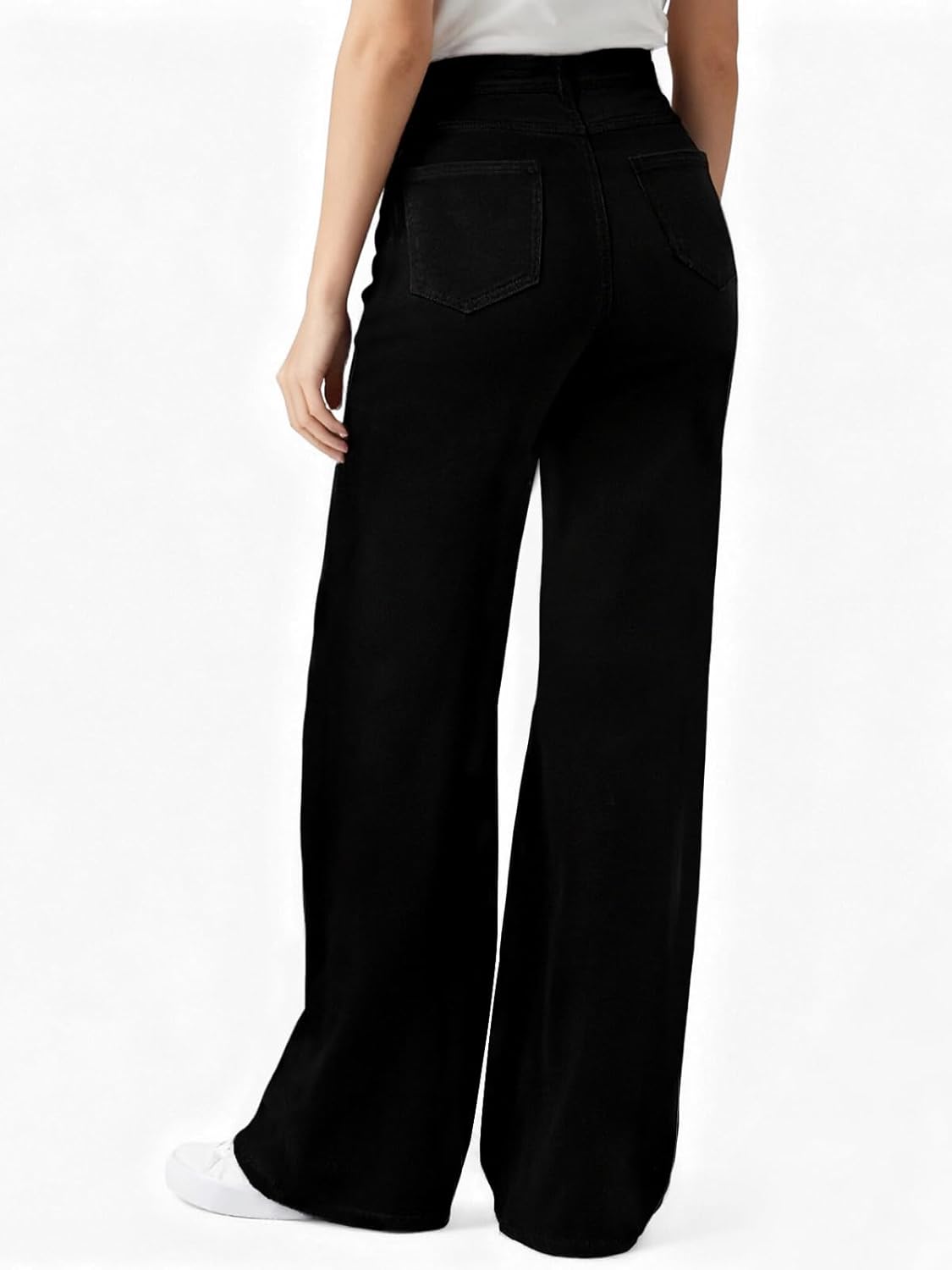 LBDLONGBIDA Women's Straight Wide Leg Jeans High Waisted Distressed Baggy Jeans Loose Boyfriend Y2K Denim Pants - Image 4