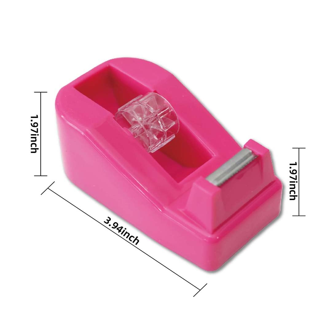 QILIMA Tisch-Klebebandabroller, Abroller für Klebeband, rutschfeste Basis, zum Verpacken im Büro, Restaurant, Blumenladen, Kuchenladen, Pink