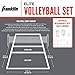 Franklin Sports Elite Volleyball Net Set - Includes Pro Style Ball with Pump, Poles/Net, Stakes, Ropes, Boundary Kit - Beach + Backyard Volleyball Set - Easy Setup