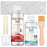 Glasfasermatten und Epoxidharz Set, Glasfaser Reparaturset, Epoxidharz + 1m² Glasfasermatte 300g - Wird zur Reparatur von Karosserieteilen, Schiffen, Rohren und Vielen Anderen Oberflächen Verwendet