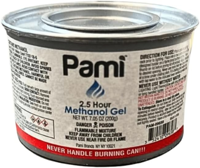 PAMI 7-Ounce Methanol 2.5 Hour Handy Fuel Entertainment Cooking Gel/Chafing Fuel: 72 Pcs