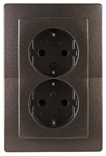 Kopp 941126061 Paris Schutzkontakt-Steckdose, 2-fach, Palisander-braun