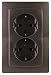 Produktbild Kopp 941126061 Paris Schutzkontakt-Steckdose, 2-Fach, Palisander-braun