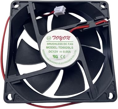 New TD8020LS DC 12V 0.08A 80 * 80 * 20mm Two Wires 8020 Square Cooling Fan