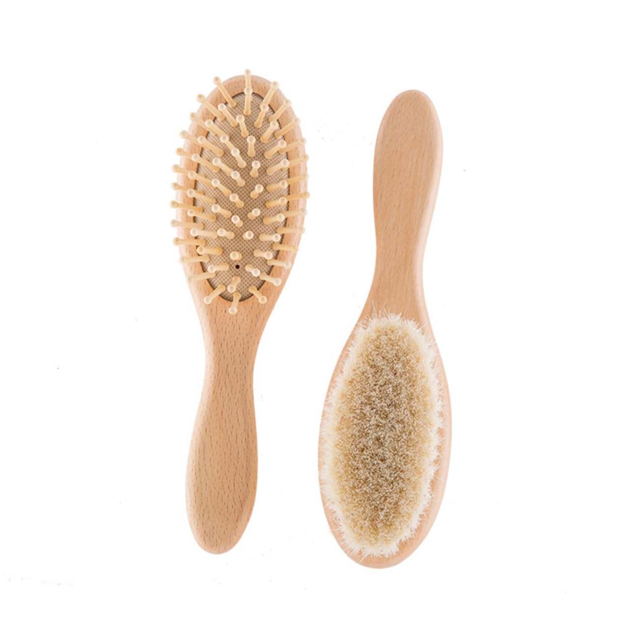 MERRYHAPY Baby Hair Brush Comb Set 3pcs Baby Brush Set for Newborns Comfortable Wood Comb Bathing Tool