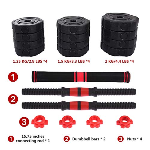 HOMELIVE Dumbbell Set Weight Sets for Home Gym, Adjustable Weights Dumbbells Set with Connecting Rod, Suitable for Strength Training, Weight Loss, Gym Work?22/44 / 66/88.18/110 Pound? - Thumbnail 7