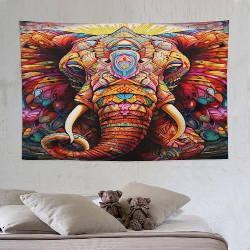 Tapisserie murale éléphant PAZZK pour créer un coin zen en dortoir