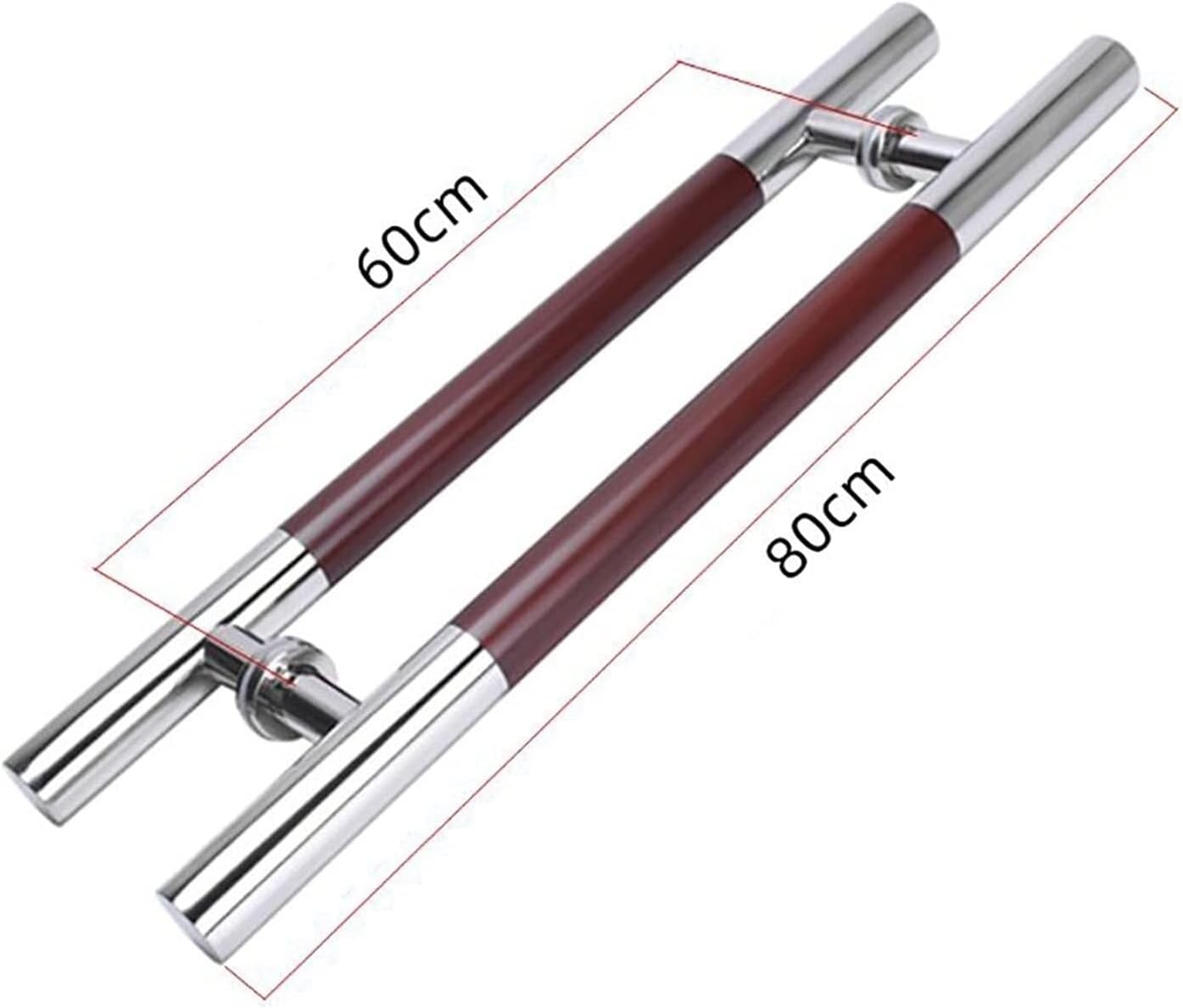 Gate Hardware Thick Stainless Steel Glass Shop Office Push-Pull Door Handle/Sliding Wooden Barn 6 Sizes (Size : 80x60cm)