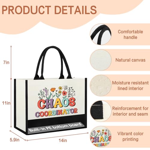 Image of Chaos Coordinator Gifts for Women, Thank you Appreciation Gifts for Coworkers Boss Lady Manager Supervisor Wedding Planner Secretary Administrator Idea for Birthday Christmas Tote Bag