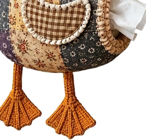 DIY Patchwork Chicken & Duck Tissue Holders, Retro Quilted Tissue Organizer, Handmade Patchwork Animal Tissue Box Cover Kit, Tissue Box Holder Crafting Kit for Beginners, Home Decor (Goose) - Image 6