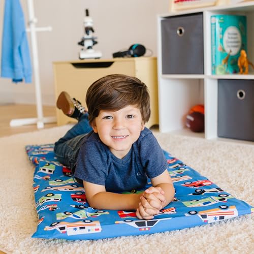 Image of Wildkin Kids Microfiber Nap Mat Cover - Soft, Durable & Fits 1.5 inch Vinyl Sleep Mats (Heroes)