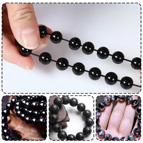 Cuerda elástica para hacer pulseras resistente de 0,8 mm blanca para collares 5