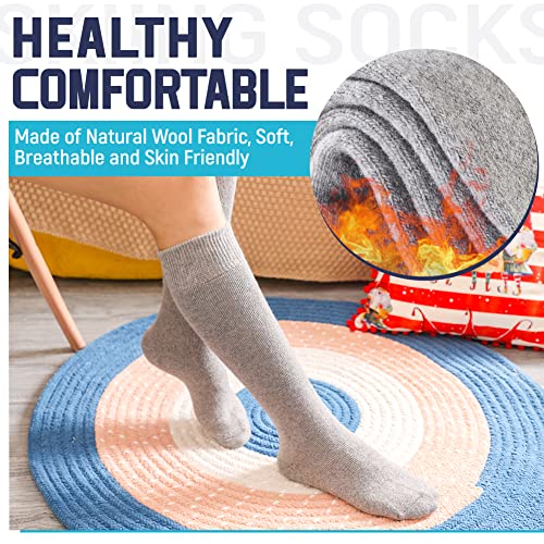 DoSmart Womens Winter Warm Knee High Socks Ladies Wool Cozy Thick Hiking Skiing Comfy Thermal Boot Long Socks 2 Pairs4