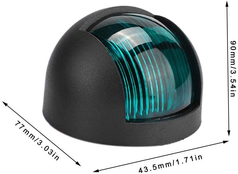 2Pcs Boat LED Light, 12V 24V Boat Navigation Light Marine Yacht Red Green LED Indicator Light (Black)