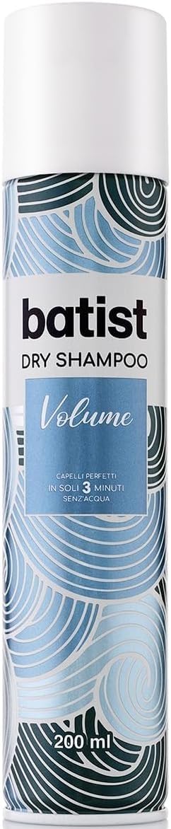 Batist Volume Dry Champú Seco, Champú Seco para Cabello Texturado y voluminoso en 3 minutos, sin agua, para todo el cabello, 200 ml + Llavero Beni Culinari gratuito