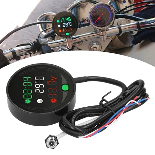 Voltímetro de motocicleta universal y termómetro de agua digital LED 3
