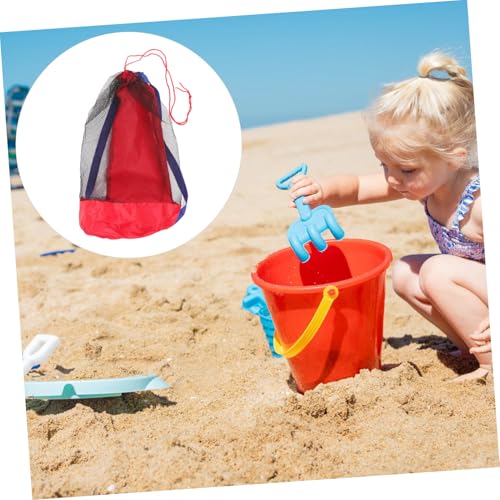 Portable Mesh Beach Bag for Boy Girl Drawstring Storage Bag for Toys and Essentials4