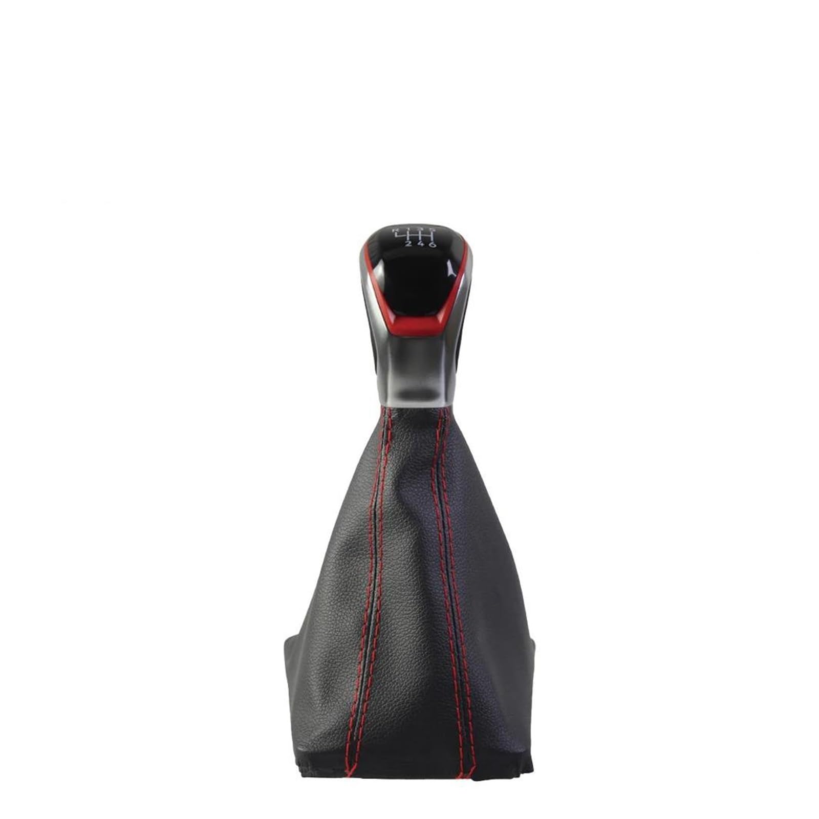 Uifcog Red Gear Shifter Knob For Vw For Caddy Ⅱ 2 Mk2 2004-2009 5/6 Manual Gear Shift Knob Interior Decorate(,For 6 Speed)