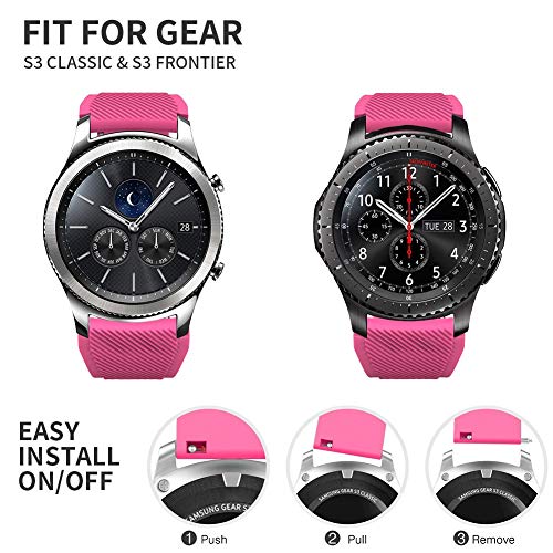 FunBand kompatibel mit Samsung Galaxy Watch 3 Armband 45mm, 22mm weiches Silikon Ersatzarmband ist f&uuml;r Galaxy Watch 3/Gear S3 Frontier/S3 Classic/Galaxy Watch 46mm/Huawei Watch GT2 Pro Smart Watch