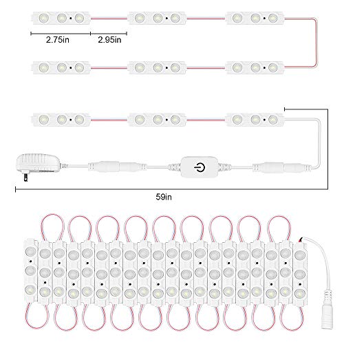 Led Vanity Mirror Lights - Hollywood Style 60 LED Vanity Make Up Light, Ultra Bright White LED Mirror Lights with Dimmable Touch Control for Makeup Vanity Table & Bathroom Mirror (Mirror Not Include)