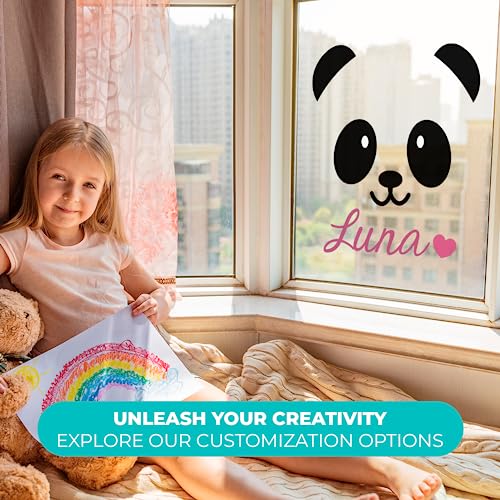 Vinilo decorativo de pared personalizado Panda para niños miniatura 2