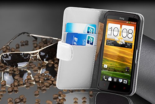 Cadorabo Case Compatible With Htc One X/X+ In Snow White - Protective Cover Made Of Smooth Imitation Leather And Card Pocket #TOP2