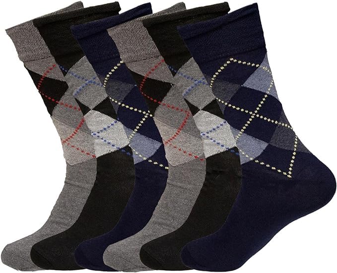 6 Pairs Mens Bigfoot Diabetic Socks wide top soft cuff Men Non-Elastic Oedema friendly Non-Binding Socks Men Big foot Multipack Circulatory Socks Size (11-14) 6 Pairs