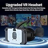 Upgraded VR Headset for Switch 2 (2025), Switch 2 VR Glasses with Adjustable HD Lenses and Comfortable Head Straps with Widen Padded, Labo VR Kit 3D Goggles for Switch 2 Accessories, White & Black