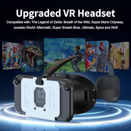 VR-Headset für Switch 2 2025, Switch 2 Virtual Boy VR-Brille mit verstellbaren HD-Gläsern und bequemen Kopfbändern mit breiter Polsterung, Labo VR Kit 3D-Brille für Switch 2 Zubehör, Weiß & Schwarz