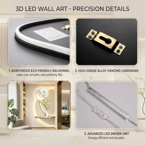 Tableau LED avec télécommande et céramique étanche pour entrée - 8