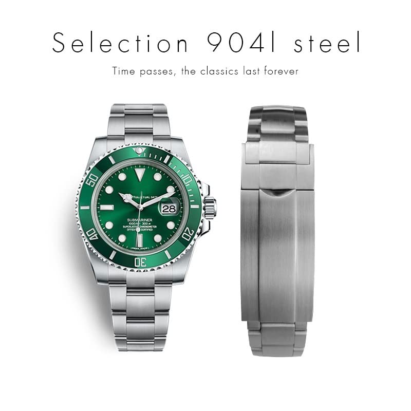 Bracelet montre 20mm acier 904L boucle pliante haute résistance