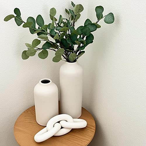 Shakala 11 Inch White Ceramic Vases Set Of 2, Tall Modern Flowers Vase For Living Room Décor And Accessories, Boho Faux Floral Vases, Table And Mantle Decorations #TOP4