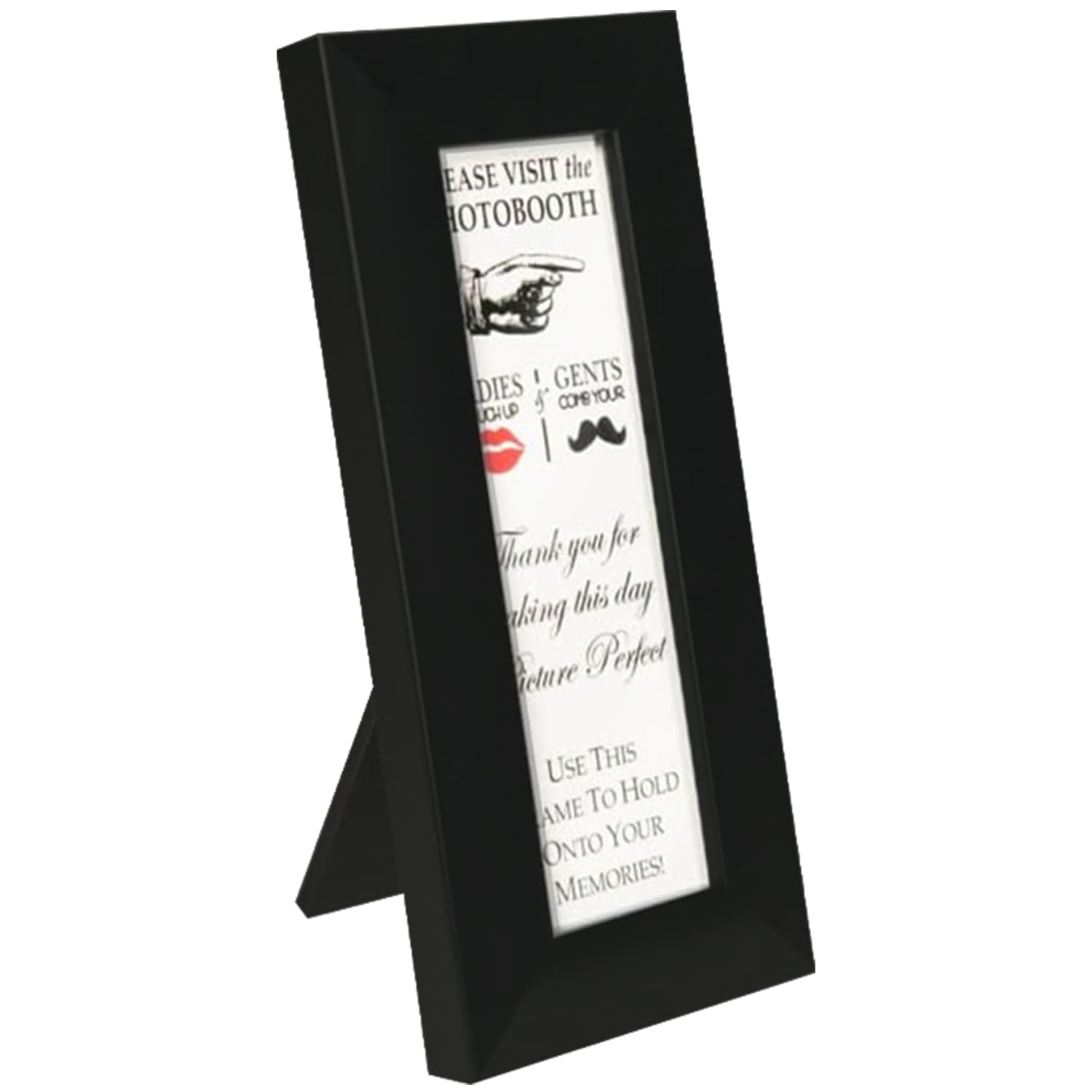 pbf PHOTO BOOTH FRAMES 2x6 Strip With Stand | Premium Designer Picture Frame for Photo Booth (Black)