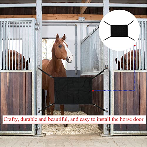 Gaitwin Horse Stall Guard With Swivel Snap Hook,Horse Stall Aisle Guard Fence With Ajustable Straps Strong Metal Push Gate Clip Equestrian Products (Black) #TOP1