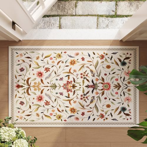 Tapete decorativo beige 60x90 cm, lavable y antideslizante miniatura 4