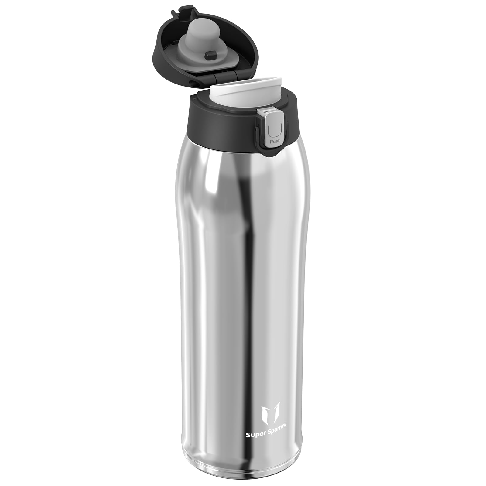 Super Sparrow Borraccia Termica, Acciaio Inox Bottiglia Termica - 350ml, 500ml, 750ml, 950ml - Senza BPA Tazza Termica, Borraccia Termica per Bambini, Scuola, Sportiva, Bici, Campeggio, Palestra