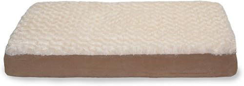 Miniatura 6 de Furhaven Cama de espuma viscoelástica para perros medianosgrandes de hasta 55 libras con funda extraíble y lavable, colchón de gamuza y piel